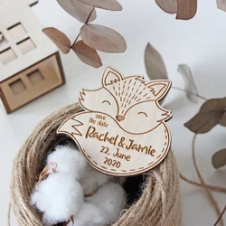 Personalised Wooden Fridge Wedding Magnets Personalized Rustic Wood Engraved Custom Gift Favors For Guests Fox Cute