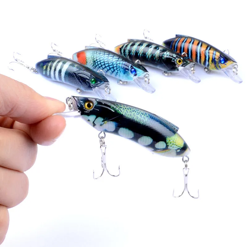 1 sztuk jakości błystka 8cm/14.5g sztuczne tworzywo sztuczne twarda przynęta 3D oczy z zestaw haczyków Wobblers przynęty nurkowanie 0.6m-1.5m — zdjęcie 4
