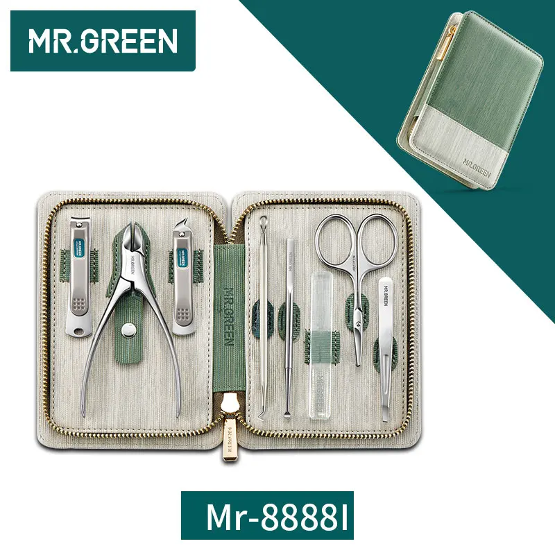 MR.GREEN zestaw do Manicure zestawy do Pedicure obcinacz do paznokci ze stali nierdzewnej profesjonalny obcinacz do paznokci narzędzia z walizka podróżna