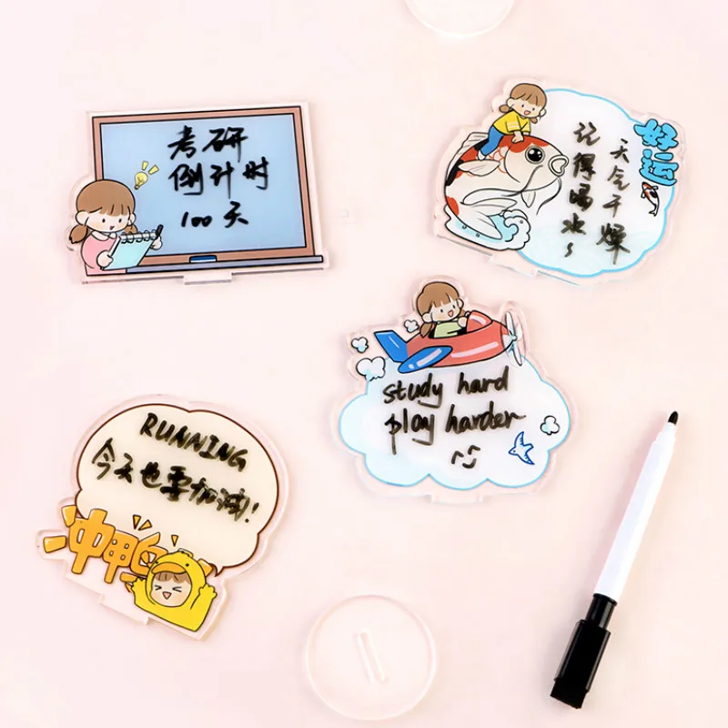 Kawaii Creative Acrylic Message Board Signboard Desktop Stand Decoration Notepad Mini Graffiti Small Whiteboard