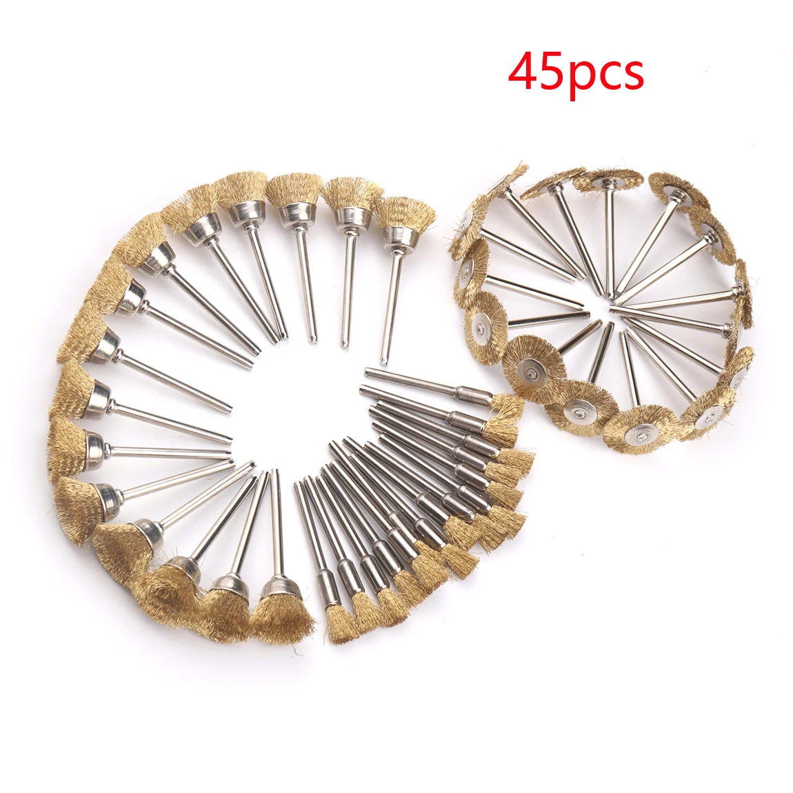 36/45Pcs แปรงลวดทองเหลืองแปรงลวดชุดเครื่องมือโรตารี่ภาษาโปลิชคำทำความสะอาดไฟฟ้าเครื่องบดโรตารี่เครื่องมือ Dremel อุปกรณ์เสริม