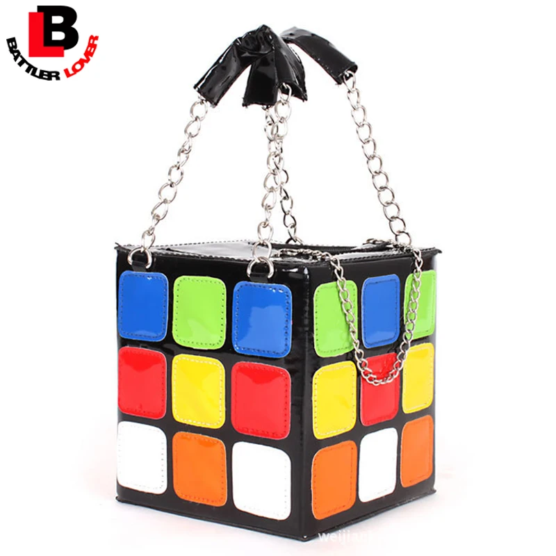 Women's Handbag Shoulder Bag Geometric Cute Colorful Magic Rubik's Cube Bag Fashion Chain Tote Snack pack Storage Party Unique