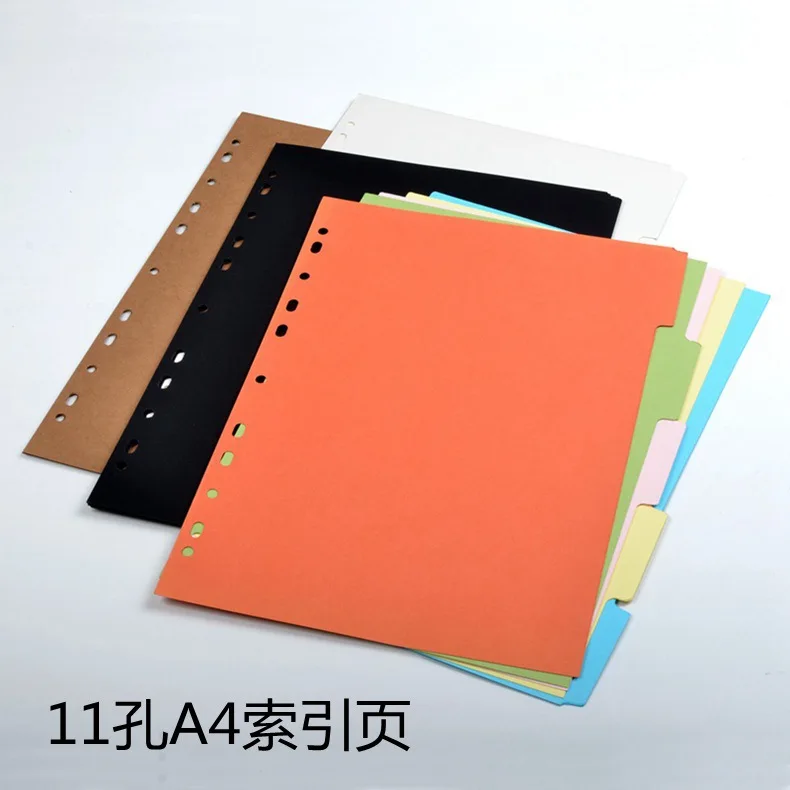 7 Divisori In Plastica A5 Con Linguette, Fogli 6 Fori Per Raccoglitori E Quaderni, Colore Nero