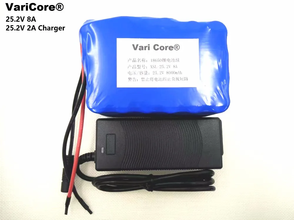 Varicore 24V 6S 4A 6A 8A 10A 18650 Batterij 25.2V 12Ah Li-Ion Batterij Voor Fiets Batterij 350W E Bike 250W Motor + Lader