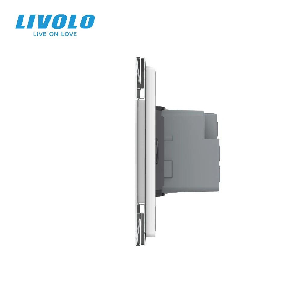 Livolo Swiss Standard Socket 3 Gang 13A,3pin Hole Wall Power Electric Plug Outlet, Toughened Crystal Glass Panel,110V-250V