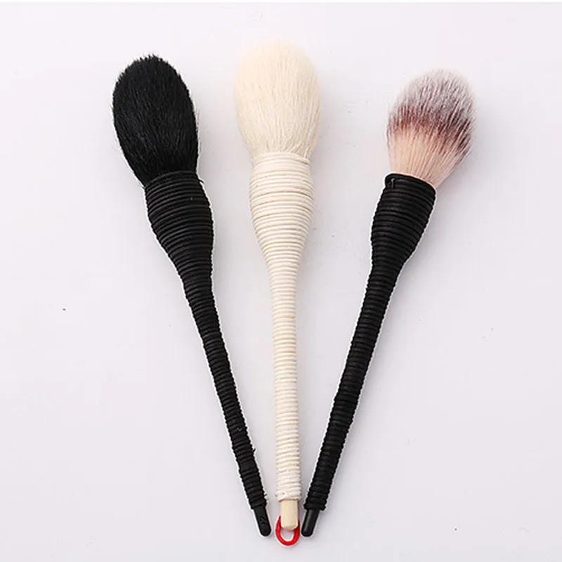 Flat Goat Wool Rattan Maquiagem Pincéis, Fundação Profissional Blush, Pó solto, Escova de contorno para beleza, Pincéis de maquiagem