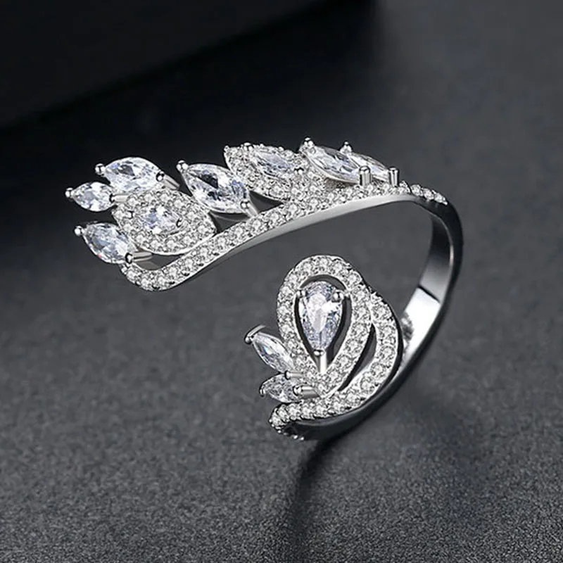

HIBRIDE Angel Marquise Cut AAACZ Wings Wedding Band for Women Gathering Party Dresses Accessories Jewellery Set R-200
