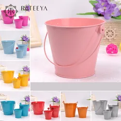 2021 Creative Craft Buckets Iron Potted Home Candy Boxes Flower Plant Containers Ornaments Barrel Tinplate Mini Bucket Party Dec