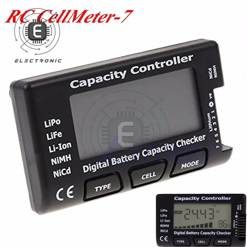 LCD Digtial Display RC CellMeter-7 Digital Battery Capacity Detector Tester For LiFe Lithium Ion of Ni-MH Ni-Cd Lithium Polymer