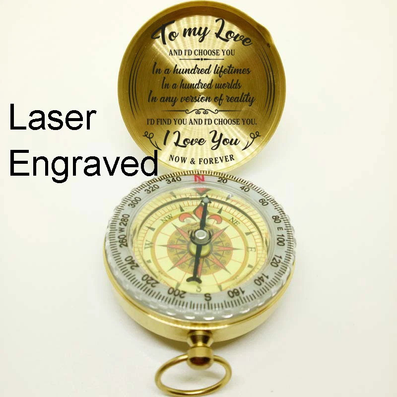 Engraved Compass Gift To Son Dad Daughter Personzalized Comapss Brass Custom Groomsmen Anniversary Valentines Family Gifts 538