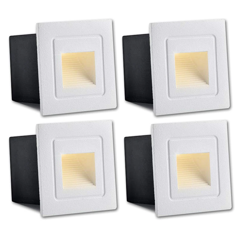 

4pcs LED Stair Lamp 3W 5W DC12V Recessed Outdoor Waterproof IP65 Wall Light Garden Path Landscape Step Deck Lights AC85-265V