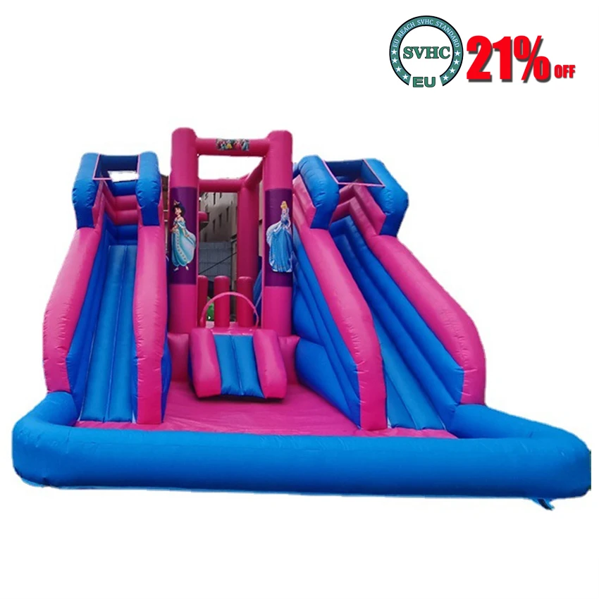 PVC Inflatable Children's Small Slide Pool Naughty Castle Home Amusement Park Indoor And Outdoor Thickened Trampoline Jump Bed