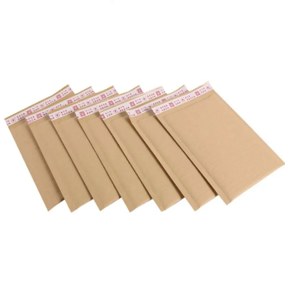 10Pcs Lot Natural Kraft Paper Bubble Envelope, Self Seal Bubble Mailer, Shipping Mailing Bags, Postal Courier Packaging Bag