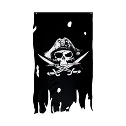 FLAGCORE 3X5Fts 90X150cm Dead Mans Chest Double Broken Skull Pirate Flag Jack Rackham Jolly Roger Flag