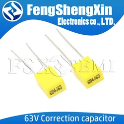 10pcs 63V Correction Capacitor  250V 105J 1uF 124J 120nF 334J 330nF 474J 470nF 472J 4.7nF Polypropylene Safety Plastic Film