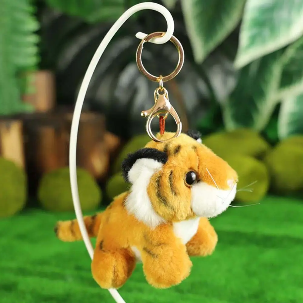 Panda Plush Keychain para crianças, Chaveiros de animais bonitos, Little Tiger Pendant, Simulação Tiger Doll, Gift Toy