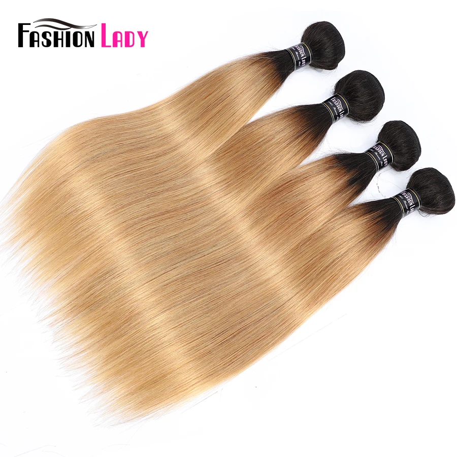 Ombre feixes de cabelo humano osso em linha reta t1b 27 pacotes de cabelo humano pré colorido pacotes brasileiros para mulheres loira pacotes não remy