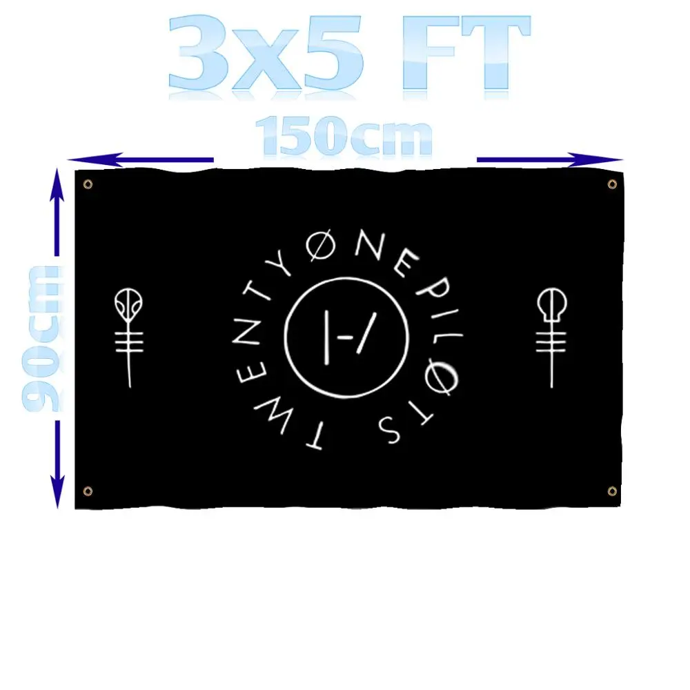 BENFACTORY Store-Twenty One Pilots Flag Layer, 100D Polyester Flags with 4 Brass Grommets, 6 Designs, 3x5 Foot