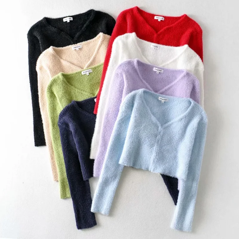 Women sweater cardigan korean long sleeve crop top green cardigans vintage knitted sweaters korean crop sweater white ladies top