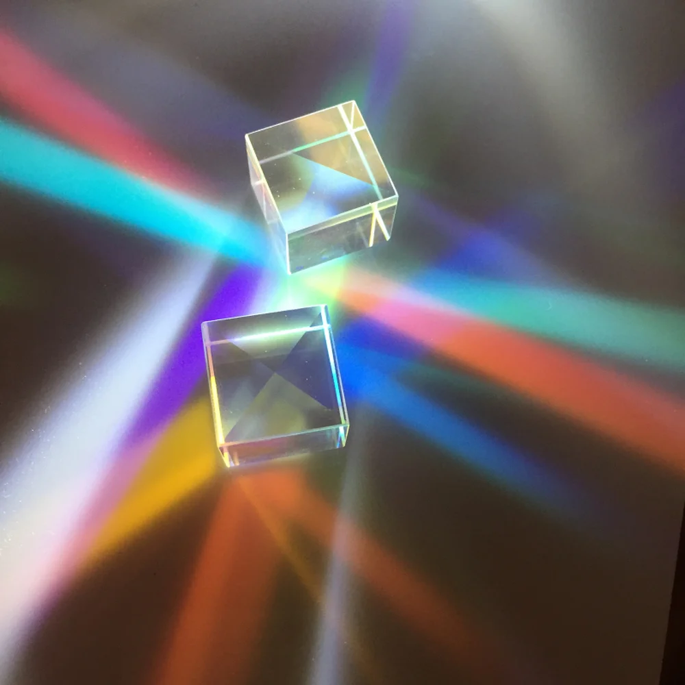 Dichroic Glass Cube Prism12.7mm Optical Color Prisms Laser Cube for Decorating  Birthday Gift  Rainbow Glass Beam Combiner