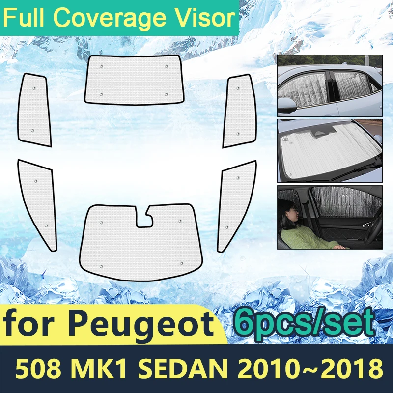 

Full Cover Sunshades For Peugeot 508 MK1 Sedan 2010~2018 Car Sun Protection Windshields Side Window Visor Accessories 2017 2016