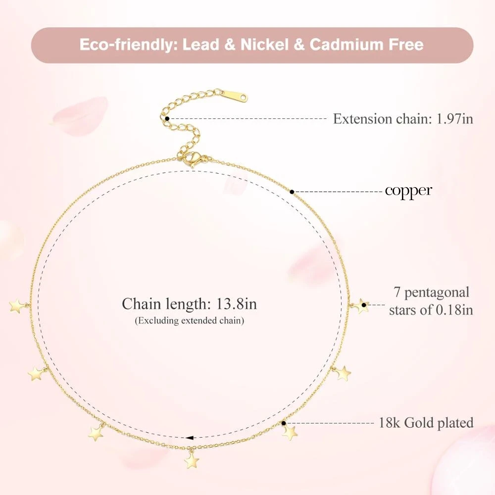 UMODE Heart-Shaped Link Chain Necklaces Metal Copper Plating Gold Color For Women Necklace Girl Gift UN0388