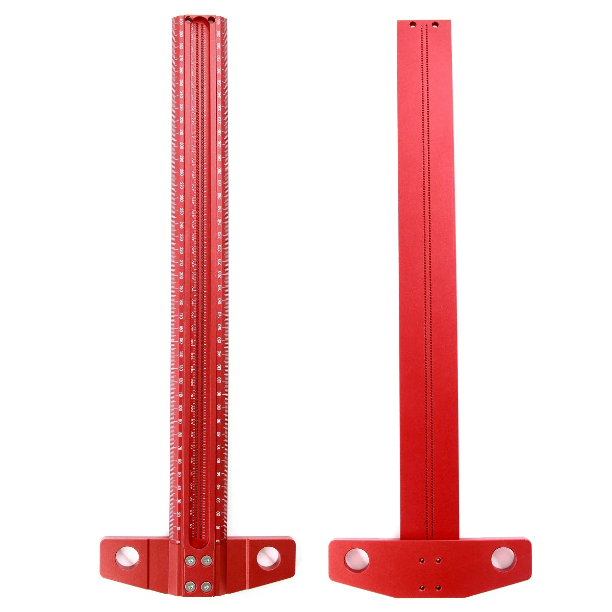 Regla de medición métrica de posicionamiento de agujero en T de aleación de aluminio, regla en T de marcado de precisión de 300-600mm, herramienta de carpintería