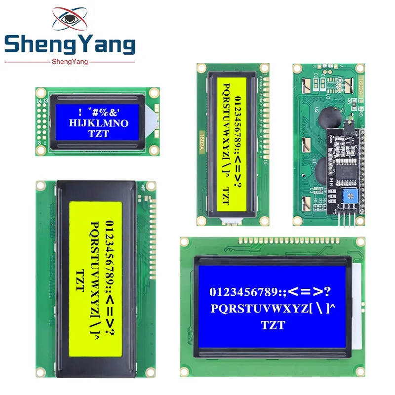 TZT LCD1602 LCD 1602 2004 12864 module Blue Green screen 16x2 20X4 Character LCD Display Module HD44780 Controller