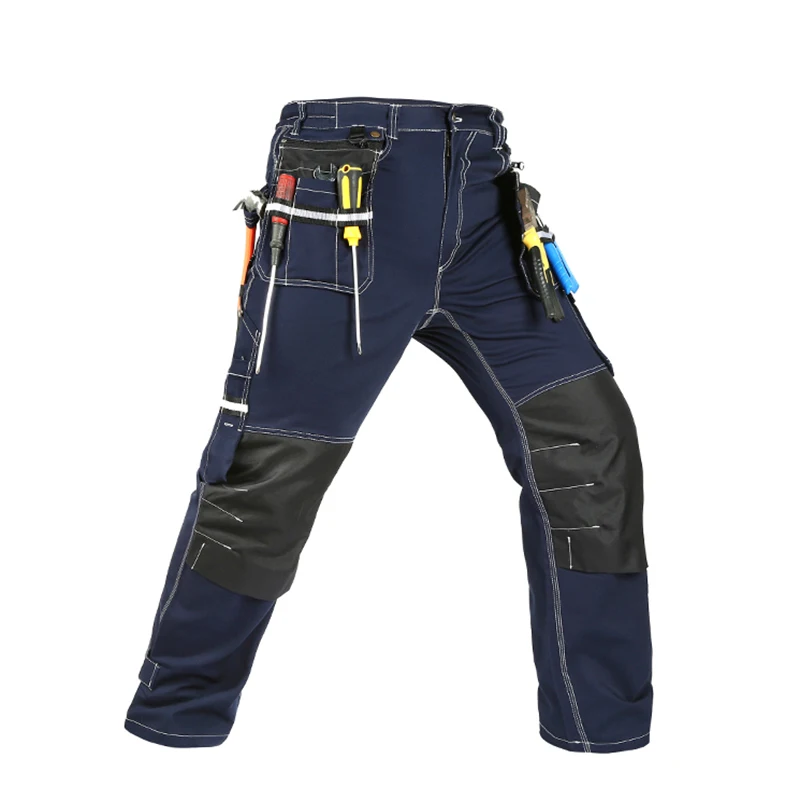 Mens Construction Durable Knee Reinforcement Workwear Trousers Utility Work Pant with Detachable Pocket