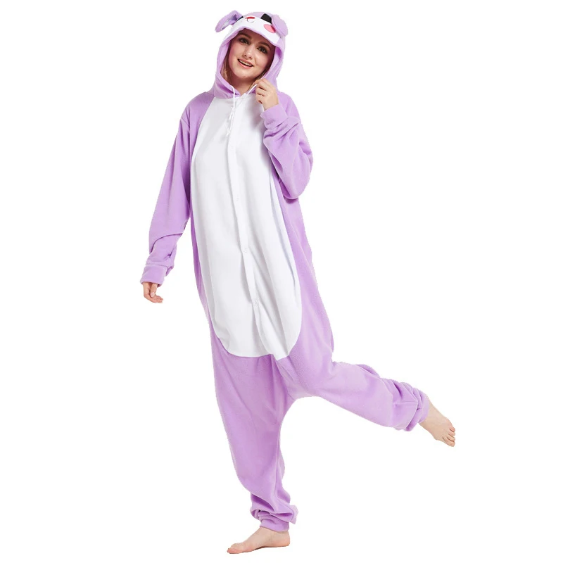 Rabbit Kigurumi Onesies For Adults Animal Bunny Pajamas Loose Women One-Piece Pyjamas Cosplay Costume For Halloween Onsie Pijama