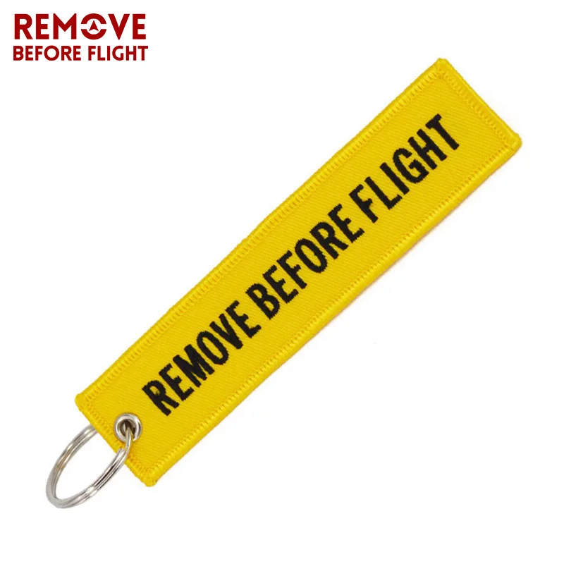 Remove Before Flight Key Chain Motorcycles and Car Embroidery customize Keychain Keyring Aviation Gifts Tags Label sleutelhanger