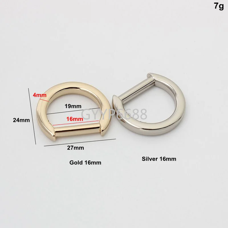 30pcs gold silver new products 4.0*16*24mm 5/8'' d ring for woman handbag connect buckle purse hardware