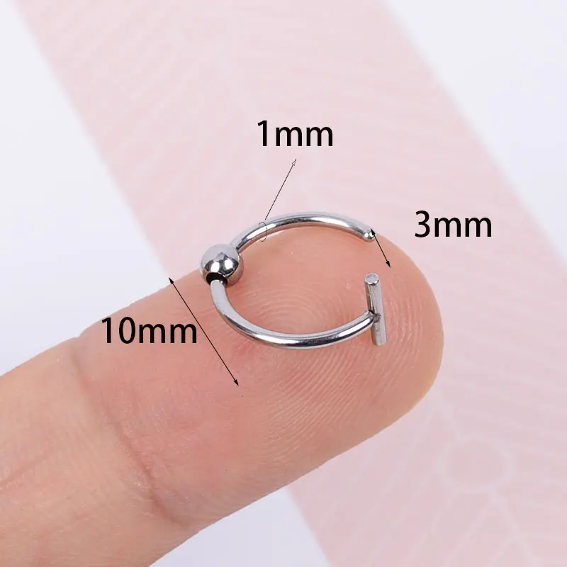 2022 New Punk 8/10mm anelli per labbra in acciaio al titanio Clip per polsino su falso Labret Piercing orecchio naso cerchi Unisex donne setto gioielli per il corpo