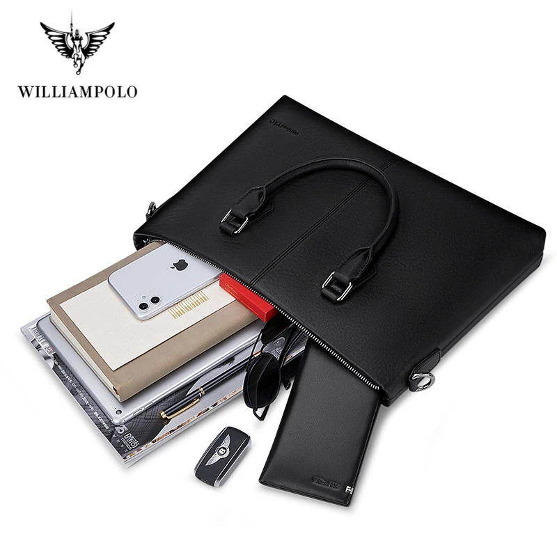 2020 Brand Business Men\'s Briefcase High Quality Totes Leather Men Laptop Handbags Messenger Bags For Male