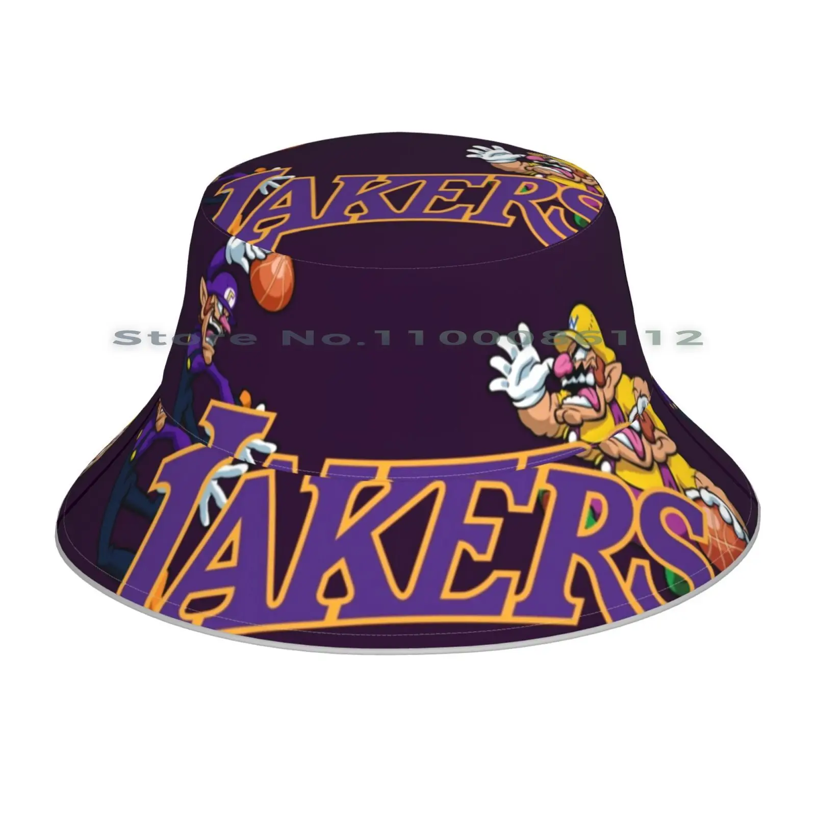 Wario Waluigi Basketball Bucket Hat Sun Cap Wario Waluigi La Lakeshow California Peach Super Funny Sports Basketball Kids