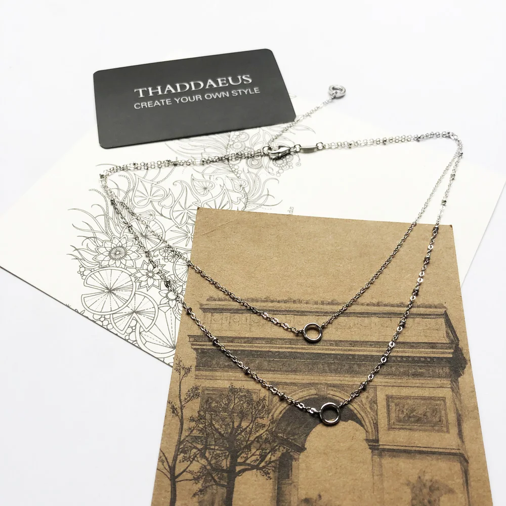 Charm Necklace Double Carriers,Spring Fashion Jewelry Europe 925 Sterling Silver Trendy Gift For Women Girls