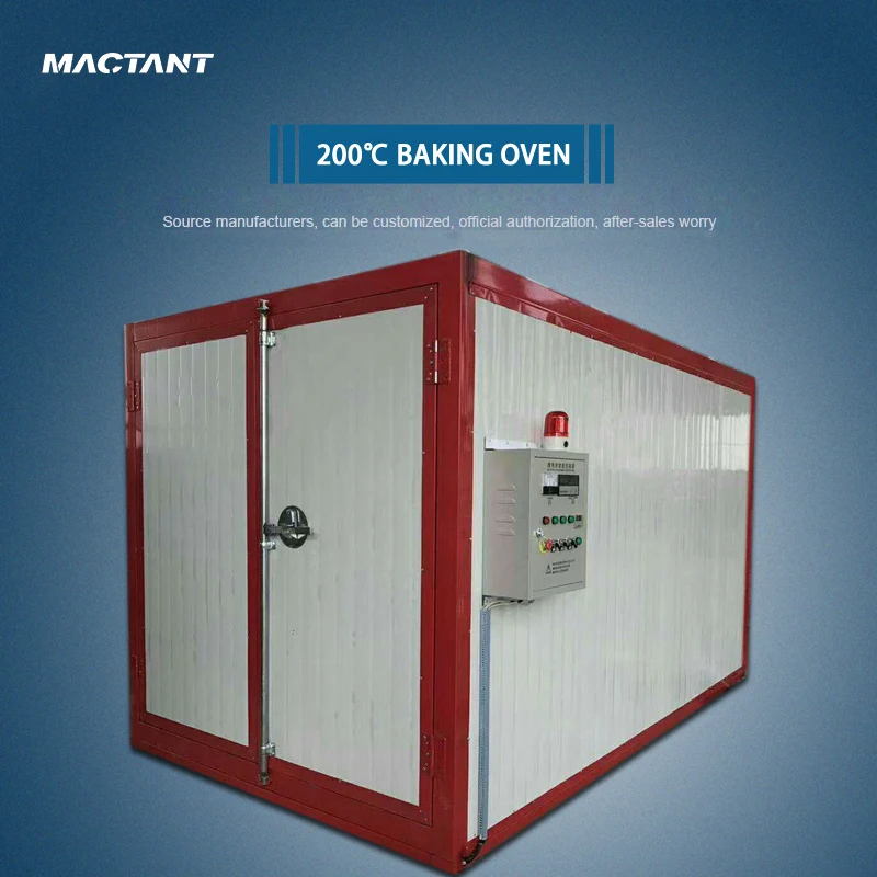 High Temperature Spray Baking Oven Powder Coating Process Booth 75mm Thickness Rock Wool Panel With CE 200 Degree Baking Ovens