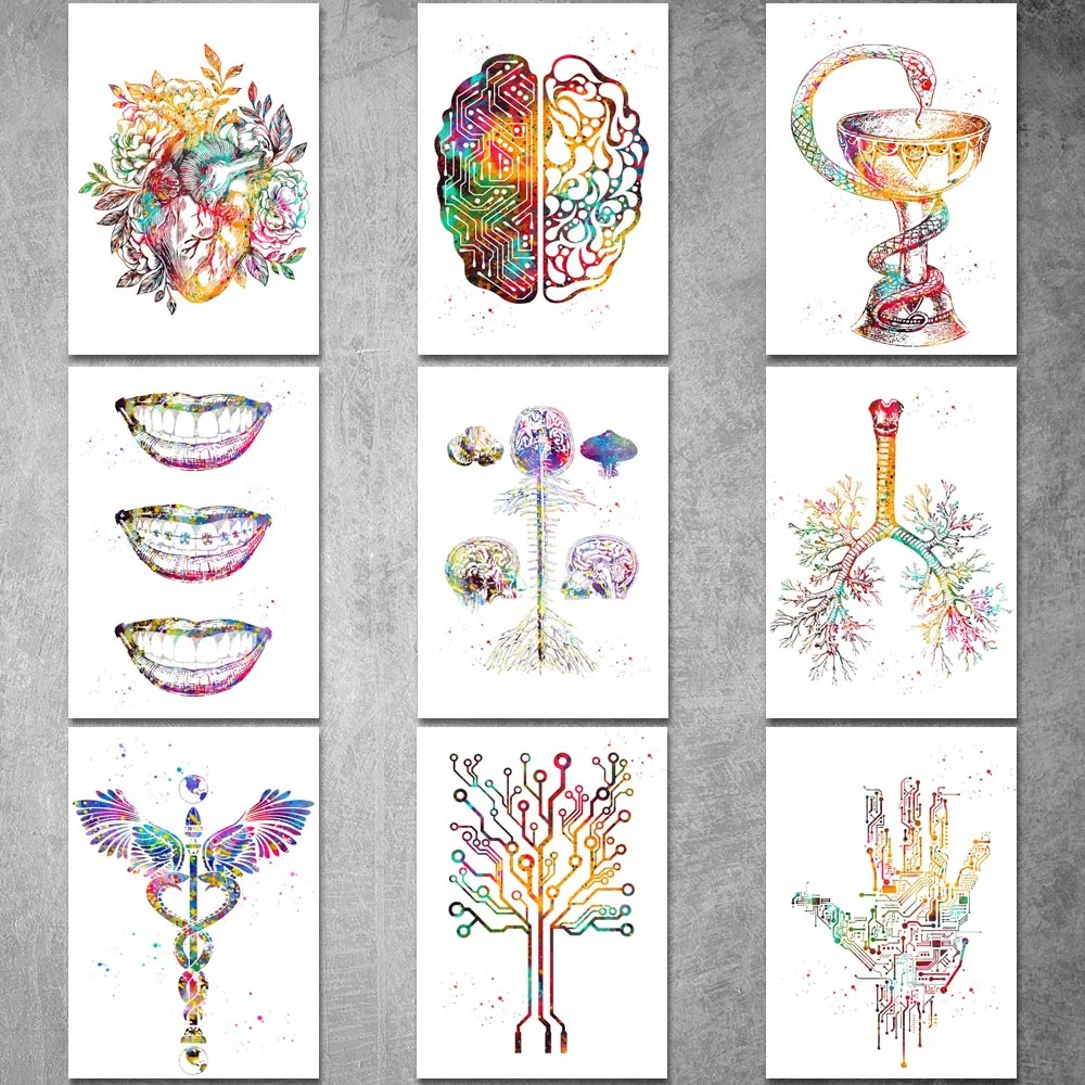 Canvas Painting Artificial Intelligence Anatomy Posters and Prints Living Room Decorative Wall Art Picture Frameless