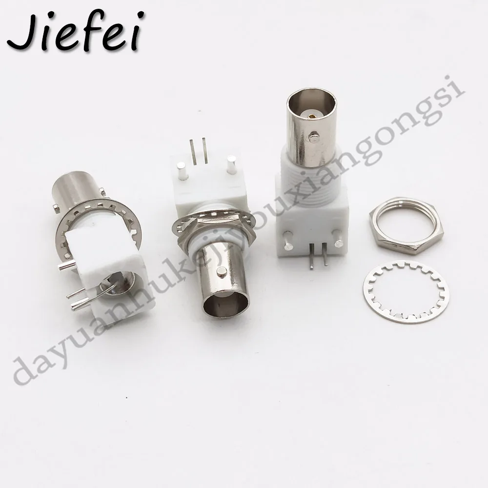 50Pcs Board PCB Mount Right Angle BNC Female Jack With Nut Bulkhead Connector