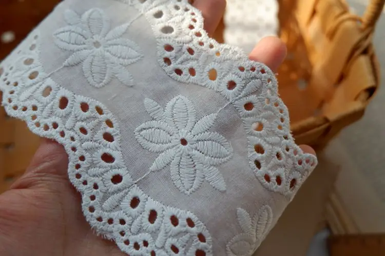 thumbnail image 2 of 3D White Ivory Bridal Lace Fabric, Floral Flower Lace Veil Material, Bride Wedding Dress, Soft Embroidery Tulle Applique Fabric By The Yard 2 of 10