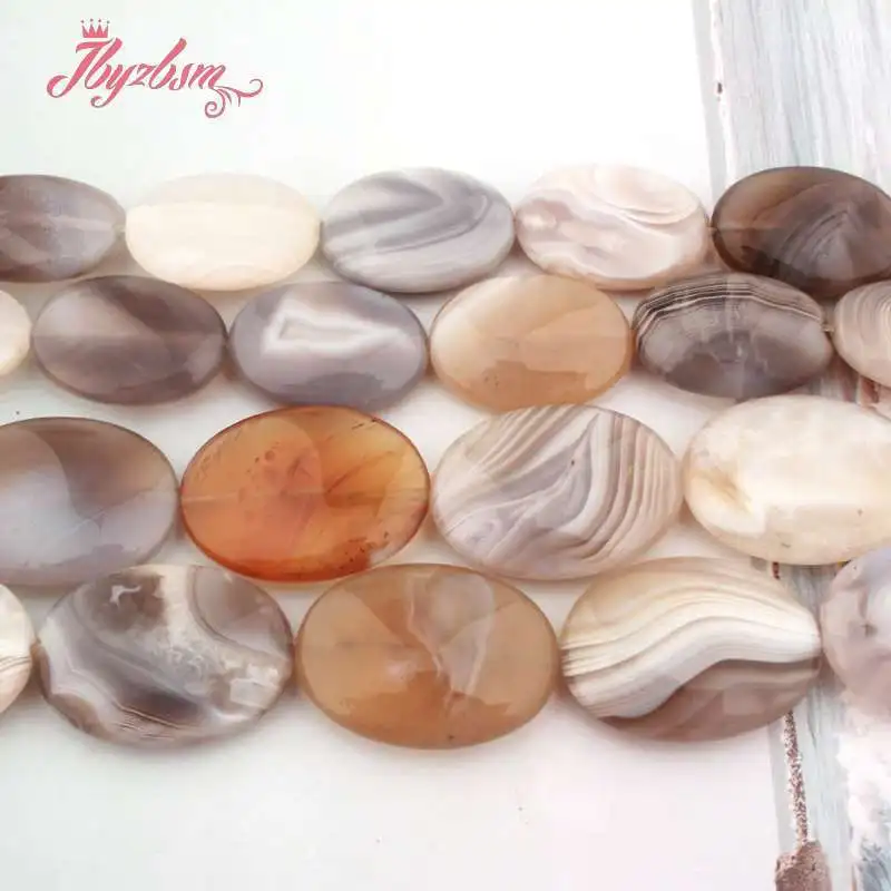 Oval Stone Multicolor Botswana Agates Natural Stone Loose Spacer Beads For Women Men DIY Necklace Bracelet Jewelry Making  15