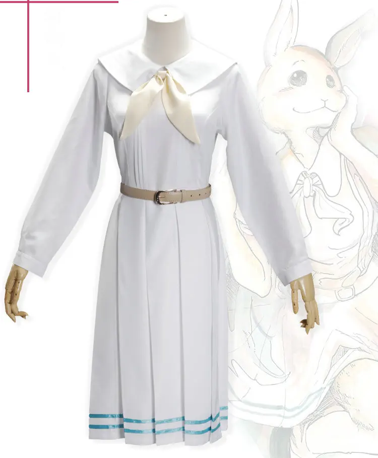 Beastars Haru White Rabbit Lolita Dress Wig Ears Women Japanese School Uniform Custom