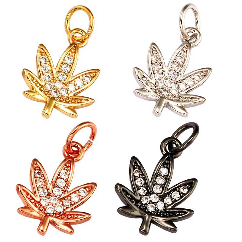 Pine Cone Lotus Coconut Tree Sun Flower Ginkgo Leaf 18K Gold Charm,Bracelet Earring Attachment Jewelry Components Findings L44