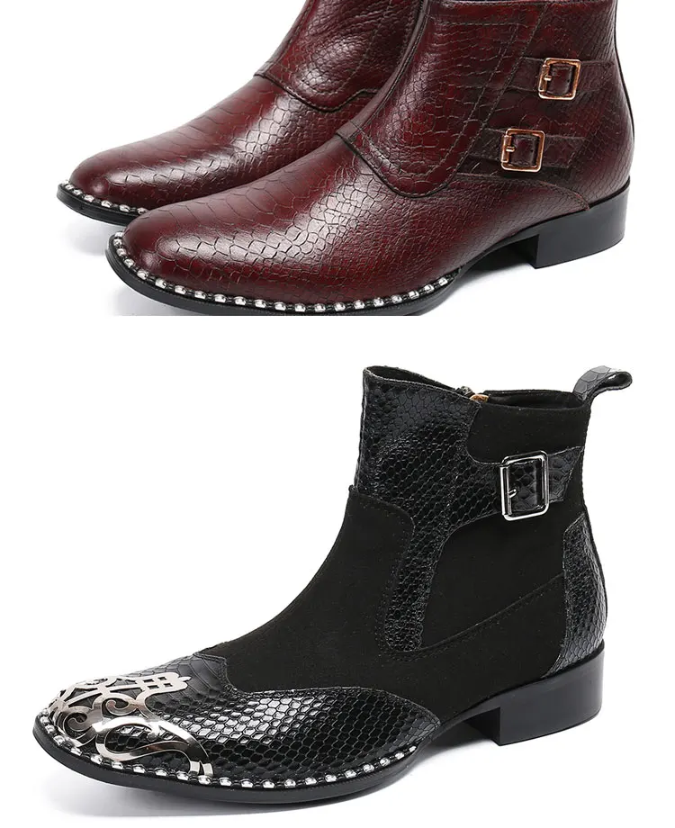 Sommer Mann spitz Frenulum Schuhe Kleid Stiefel Modell Show Schuhe Bankett Party personal isierte Rindsleder heiraten Herren schuhe – Detail 25