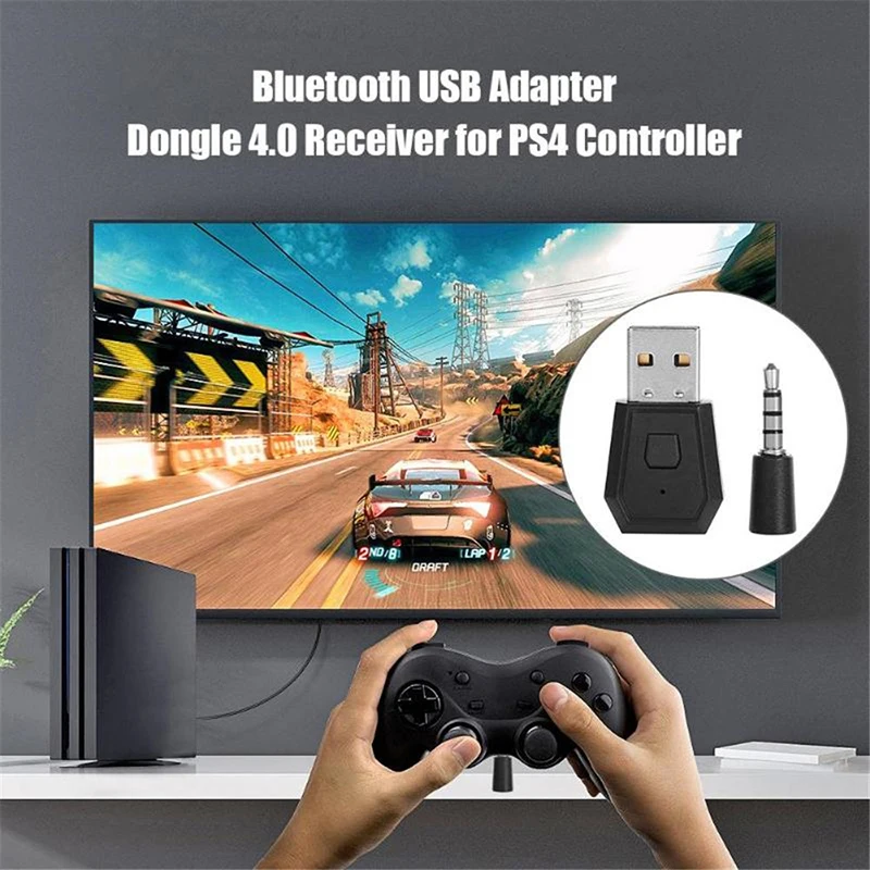 VAORLO PS4 USB Bluetooth Adapter untuk PS4 Gamepad Game Controller Konsol Headphone Nirkabel Dongle Bluetooth Transmiter dengan MIC
