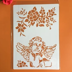 1Pcs Lucky angel A4 29cm Stencil For Painting Scrapbook Coloring Embossing Album Decorative Template  mandala stencils