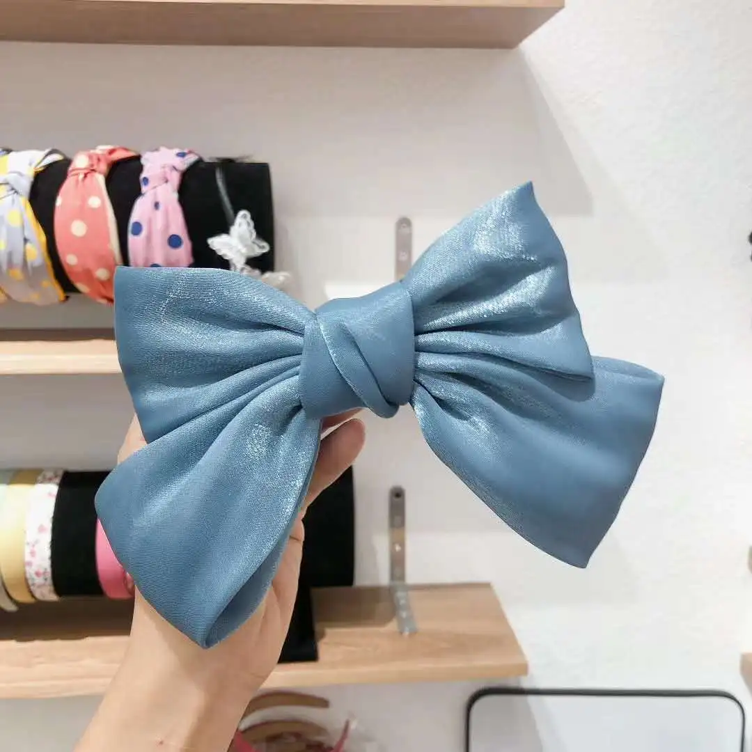 Fashion Ribbon Hairgrips Big Large Bow Hairpin for Women Girls Satin Trendy Ladies Hair Clip New Cute Barrette Hair Accessories