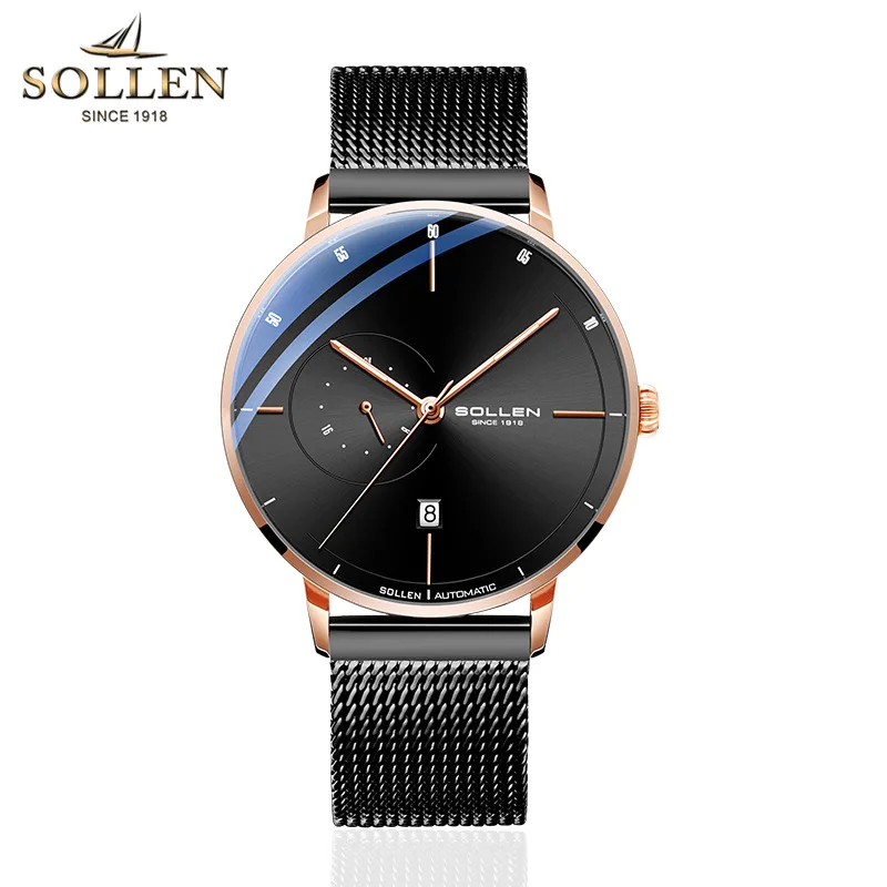 SOLLEN Men's Mechanical Watch Men's Watches Automatic Mechanical high-grade Japanese Miyota Movement Waterproof watch 316L Steel