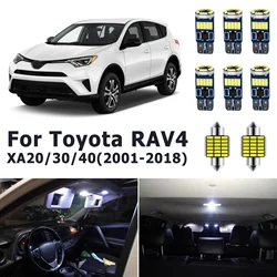 For Toyota RAV4 XA20 XA30 XA40 2001-2005 2006-2012 2013-2018 LED Interior Light License Plate Map Dome Ceiling Lamp Car Bulb Kit