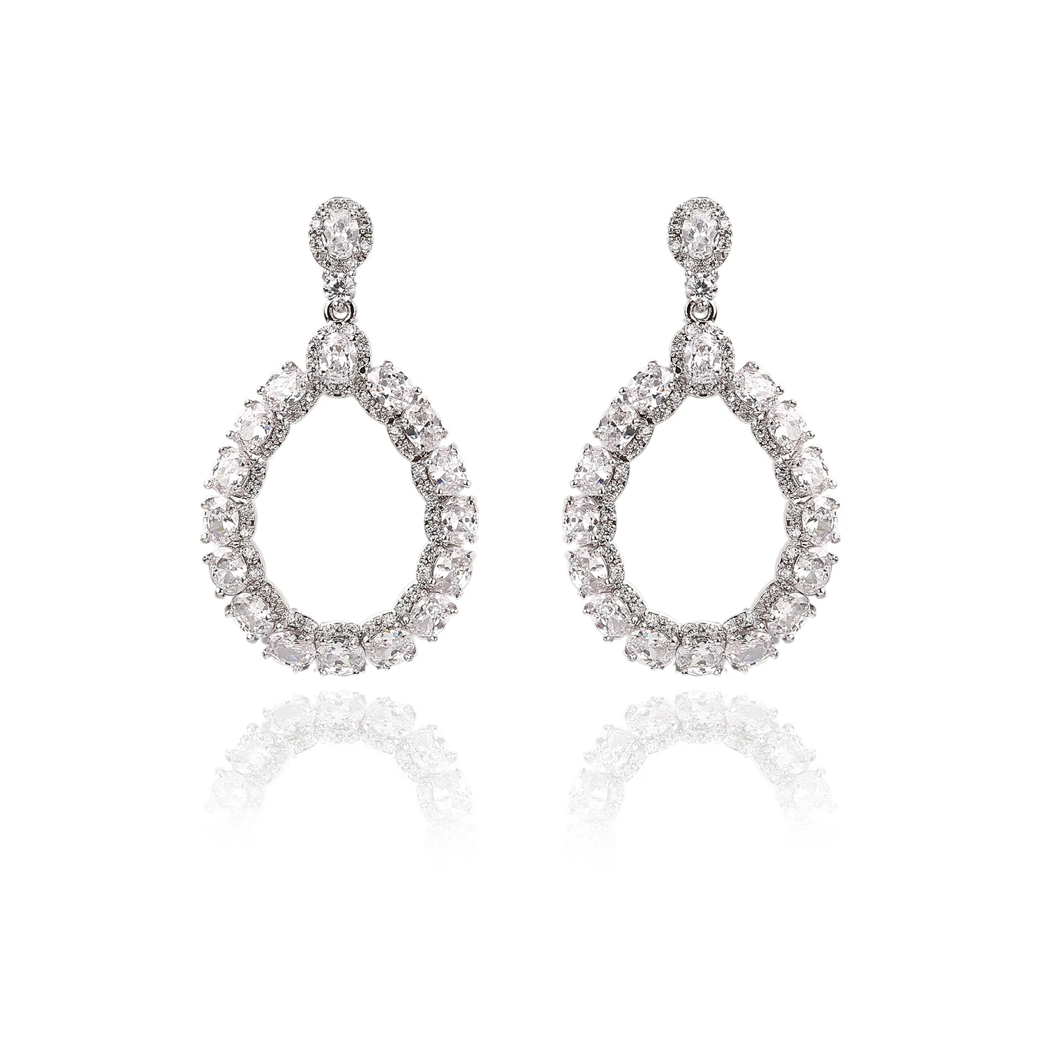 

Vintage Cubic Zircon CZ Round Earrings for Wedding, Crystals Dangle Earring for Bride, Women Girl Birthday Party Jewelry CE10923